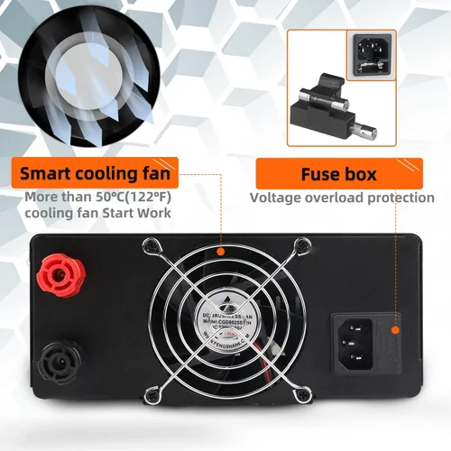 Miniatura 3 de NICE-POWER Fuente de alimentación de CC variable, fuente de alimentación de banco de alta potencia de 15V 60A 900W con perilla de codificador