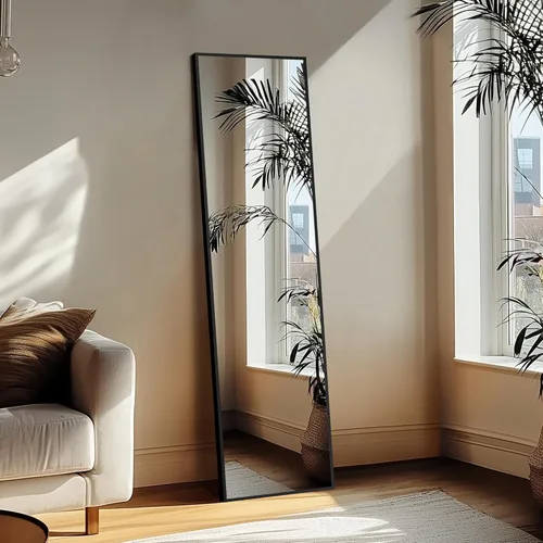 Miniatura 6 de Delma - Espejo de pared de longitud completa, espejo de pie de cuerpo completo, espejo grande de piso para pared, puerta, dormitorio, baño, sala