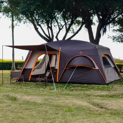 Miniatura 14 de KTT Extra Large Tent 12 Person,Family Cabin Tents,2 Bay-Windows,2 Rooms and 3 Doors 3 Windows with Mesh,Waterproof,Straight Wall,Double Layer,Big