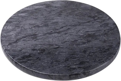 Flexzion Tabla de cortar redonda de mármol para cocina, tabla de queso de mármol de 12 pulgadas para hornear, embutidos, pastelería, tabla de servir