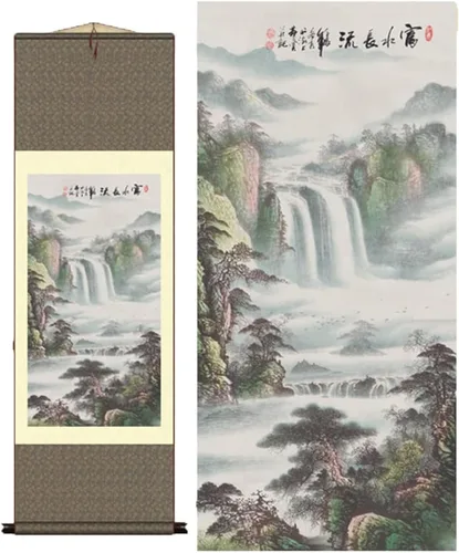 Miniatura 17 de Grace Art Pergamino de pared asiático, Yin acuático y yang