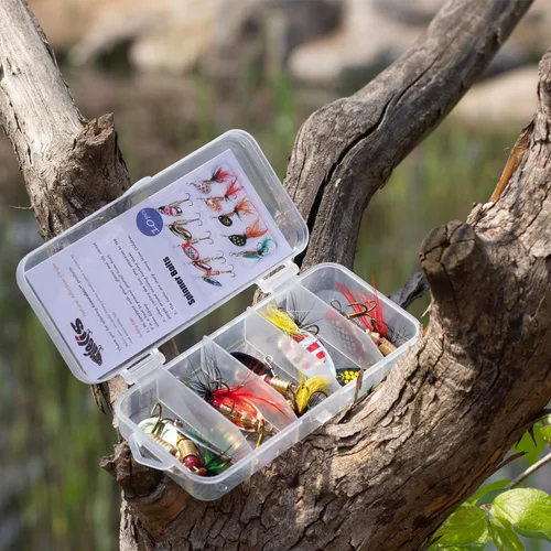 Miniatura 2 de EXAURAFELIS 10/30 piezas Señuelo de pesca Spinnerbait con Ganchos Triples Plumados Señuelos de Cola de Gallo Señuelos de Cuchara para Lubina Salmón