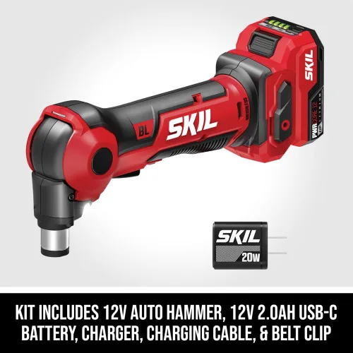 Miniatura 2 de SKIL Kit de martillo automático sin escobillas de 12 V que incluye batería USB-C de 2.0 Ah y cargador USB-C de 20 W - AH6552A-11