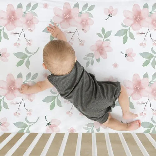 Miniatura 3 de BROLEX Sábanas bajeras para cuna de bebé: Sábanas para cuna infantil - Juego de 2 para colchón de cuna de tamaño estándar para niños y niñas - Pink