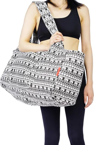 Miniatura 7 de Aozora Bolsa para esterilla de yoga grande con bolsillos para tapetes con bolsillos de almacenamiento multifuncionales, ligera y duradera Elefante