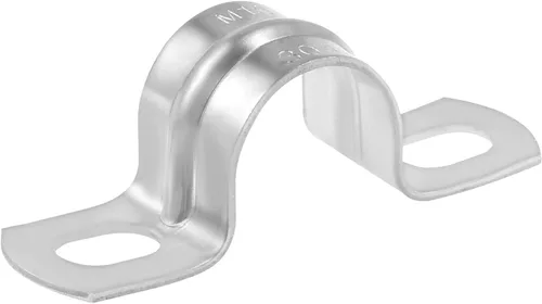 Miniatura 5 de uxcell Correa de tubo rígida de 0.630 in (0,6 pulgadas), 2 correas de tubo de agujeros 304 abrazadera de tubo de tensión de acero inoxidable 2 piezas