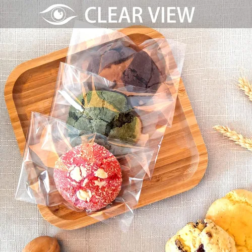 Miniatura 3 de 260 bolsas transparentes para galletas de 5 x 7 pulgadas, envoltura de postre de celofán resellable autosellante, perfectas para regalos y recuerdos