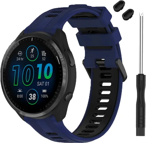 Miniatura 14 de Correa compatible con reloj Garmin Forerunner 965 – Correa de repuesto de silicona suave para reloj inteligente 965 para mujeres y hombres