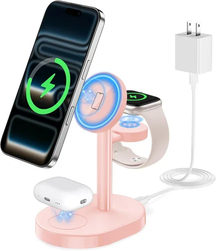 Miniatura 18 de Hevanto 25W 3 in 1 Super Fast Charging Station for Apple MagSafe Charger, Wireless Magnetic Mag-Safe Charger Stand for iPhone 17 16 15 14 13 12