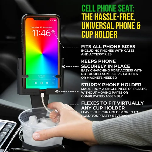 Miniatura 4 de Soportes para teléfono para tu coche, soporte para portavasos, soporte universal ajustable con expansión, soporte para manos libres, compatible