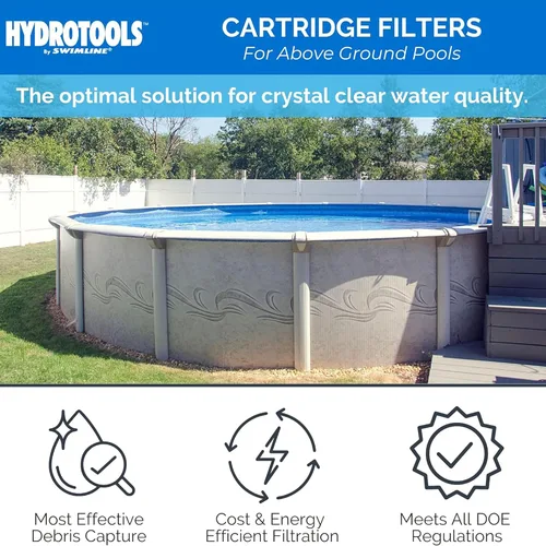 Miniatura 3 de Swimline Hydrotools - Sistema de filtro de cartucho para piscinas sobre tierra, 8 pies cuadrados con bomba de 0.3 THP, para piscinas de hasta 9000