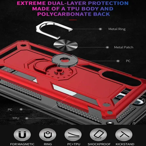 Miniatura 5 de Funda para Xiaomi Redmi Note 9S / Note 9 Pro con protector de pantalla de vidrio templado, híbrida resistente de doble capa, antiarañazos, a prueba