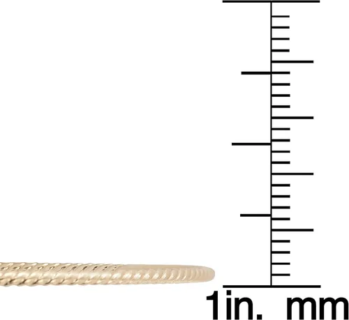 Miniatura 3 de Kooljewelry - Pulsera de oro de 14 quilates, 0.079in, diseño de torcedura pulida, color amarillo, blanco o oro rosa