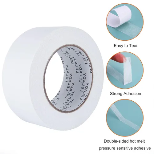 Miniatura 8 de Cinta adhesiva de doble cara de 2 pulgadas x 40 yardas, 1 rollo de cinta adhesiva de doble cara, cinta adhesiva de doble cara, para artes
