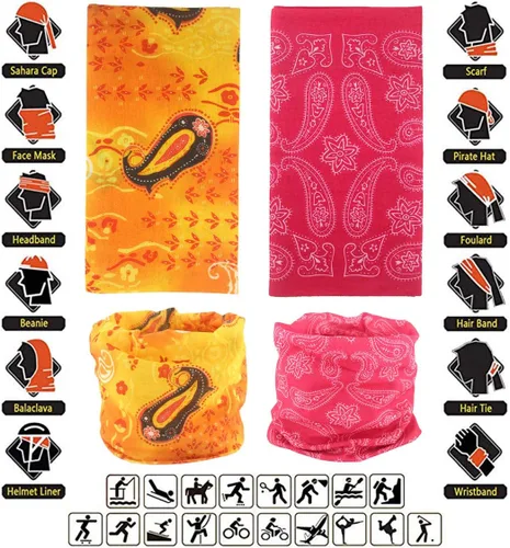 Miniatura 2 de Mascarillas de Polaina para el Cuello, Bufanda en Tubo, Bandanas Sin Costuras, Pañuelos para el Rostro, Cubierta Multiusos para la Cabeza