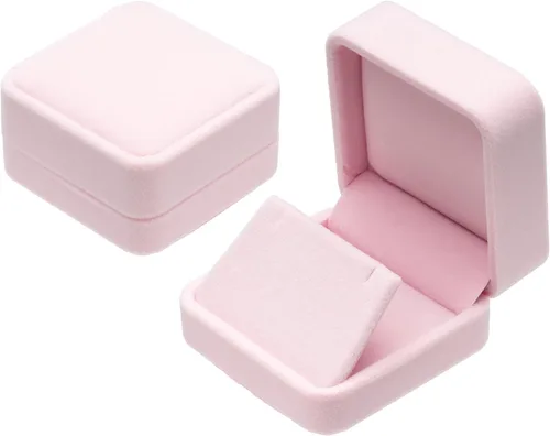 Miniatura 4 de Cajas de regalo de pendientes de terciopelo Caja de joyería (rosa)