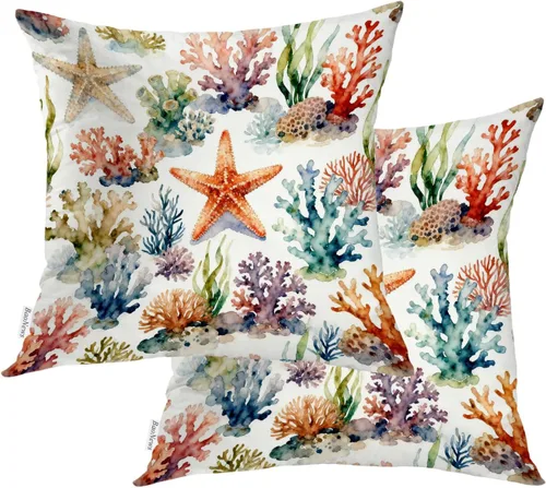 Miniatura 61 de Fundas de almohada con diseño de pinos y pájaros, bayas rojas, hojas de acebo, fondo beige, funda de cojín de mezcla digital, funda de almohada