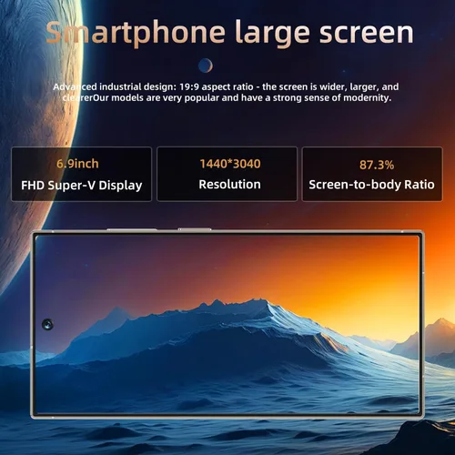 Miniatura 3 de Teléfonos celulares desbloqueados I25 Ultra 5G, bolígrafo integrado, 256 GB+8 GB teléfono desbloqueado, pantalla grande FHD+ de 6.99 pulgadas