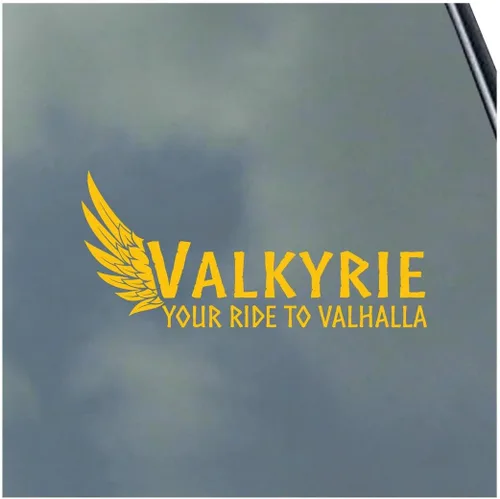 Miniatura 5 de Valkyrie Your Ride to Valhalla - Calcomanía de vinilo Asatru Norse God Odin Rune por KLO Graphics Blanco