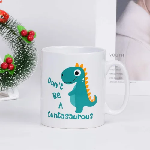 Miniatura 4 de BLEUM CADE Taza de café con texto en inglés «Don't be a Cuntasauro», taza de té con palabras divertidas, regalo novedoso, taza de cerámica blanca