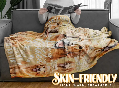 Miniatura 7 de Huglanket Manta Golden Retriever de regalo para amantes y dueños de perros, regalos de Golden Retriever para mujeres y hombres, manta de franela