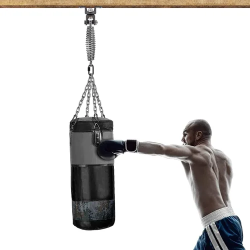 Miniatura 5 de BeneLabel Heavy Bag Ceiling Mount with Spring & Chains 360° Rotation Punching Bag Ceiling Hanger with Bearings Boxing Bags Holder Hardware with 2