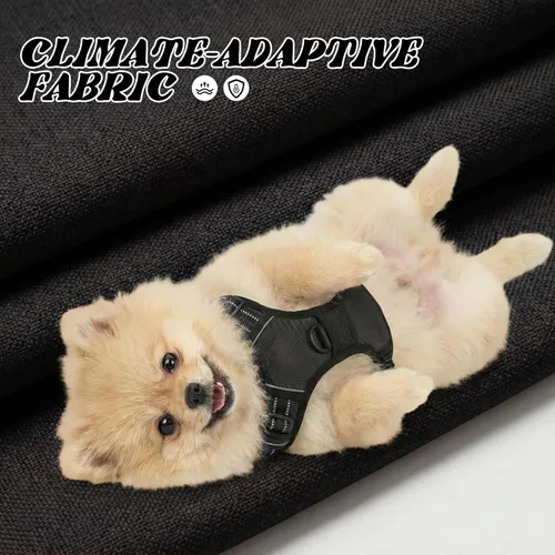 Funfox Arnés para perro sin tirones, chaleco ajustable para mascotas con asa de control y clip frontal, diseño reflectante para perros pequeños,