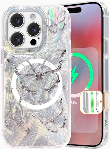 Miniatura 48 de I-MGAE-IN-AR Funda compacta para iPhone 11, diseño de mariposa, marco de protección de lente de cámara con diamante 3D, bonitas fundas protectoras