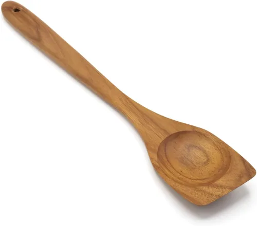 FAAY Picador de madera a mano izquierda: picador de carne de teca de 13.5 pulgadas para cocinar a mano izquierda, herramienta de borde plano para
