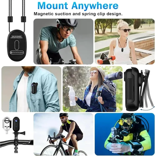 Miniatura 7 de JETO 1080P Mini cámara corporal 128GB, clip magnético portátil en la cámara, 150° gran angular POV, WiFi App Live View, Caso impermeable