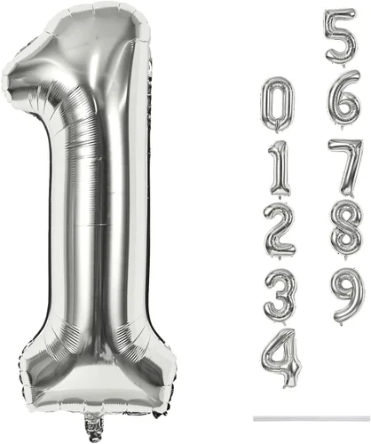 Miniatura 53 de Globo dorado champán con el número 5, globos de aluminio autoinflables grandes de 40 pulgadas del 0 al 9, globo de helio digital 5 dorado claro