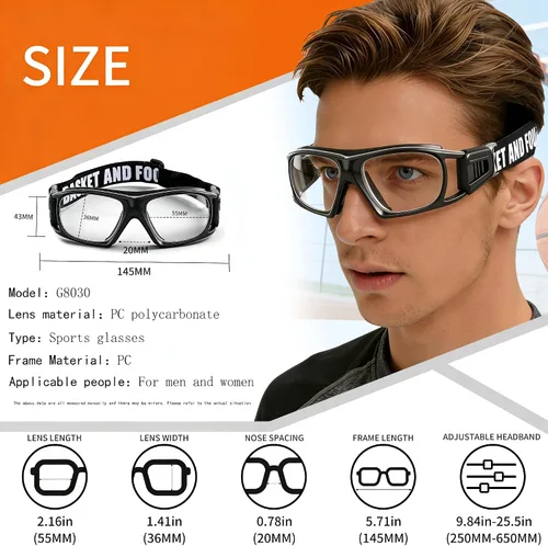 Miniatura 2 de SooGree Anteojos deportivos para hombres y mujeres, para baloncesto, fútbol, deportes, antiniebla, choque, colisión, gafas de uso