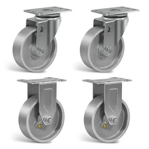 Miniatura 9 de Ruedas industriales resistentes de 3 x 1.25 pulgadas, capacidad de 350 libras, ruedas de hierro fundido y marco de acero para carros, carritos