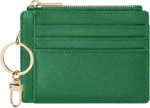 Miniatura 17 de Sodsay Estuche para tarjetas, cartera delgada con bolsillo frontal, para mujer, sujetatarjetas con llavero Slim, Front Pocket, Credit Card Holder