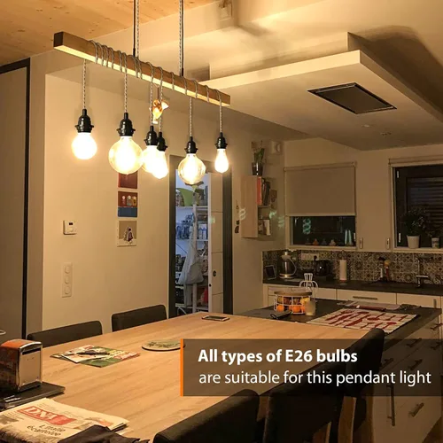 Miniatura 3 de Lámpara colgante enchufable, cable de lámpara colgante de 15 pies con interruptor, casquillo de bombilla E26, lámparas aéreas industriales DIY