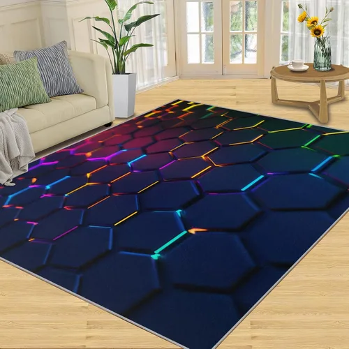 Miniatura 11 de Autumn Forest Rugs for Bedroom, Lake Forest Area Rug, Landscape Photo Rugs for Living Room, Indoor Non-Slip Rug, Machine Washable Carpet for Front