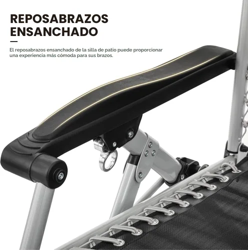Miniatura 11 de MoNiBloom Silla reforzada de gravedad cero, tumbona plegable para piscina y playa, tumbona de bronceado portátil con cojín, reposacabezas y bandeja