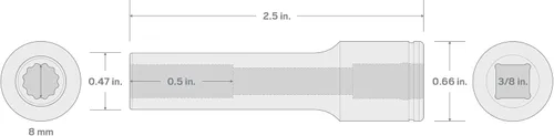 Miniatura 6 de TEKTON Unidad de 3/8 pulgadas x 0.315 in de profundidad de 12 puntos SHD13308