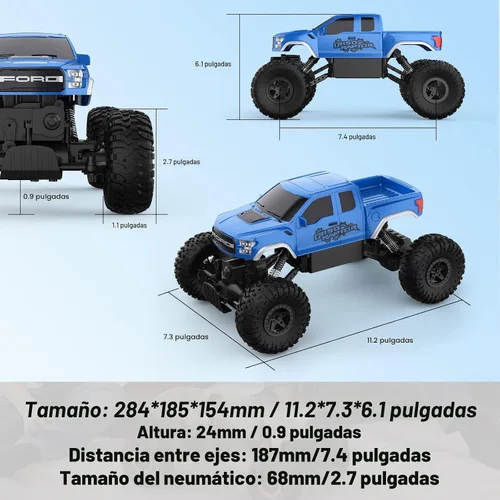 Miniatura 6 de DOUBLE E Ford Raptor F150 Coche de Control Remoto 4WD Camiones Monstruo para Niños, Vehículo Crawler Todo Terreno de 11 Pulgadas Coche de Juguete RC