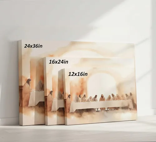 Miniatura 5 de Lienzo decorativo de la última cena para pared, historia bíblica, Jesús cristiano y doce apóstoles, pintura para decoración de pared, póster