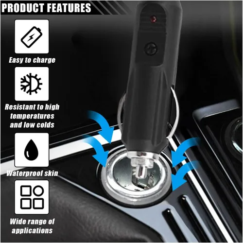 Miniatura 4 de Adaptador de cargador de coche de 12 V, compatible con cojín de masaje de cuello y espalda, encendedor de cigarrillos, cable de enchufe macho