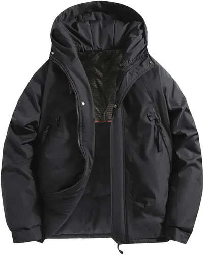 Miniatura 8 de Chaqueta impermeable de esquí para hombre con forro polar cálido para invierno con capucha costuras totalmente selladas