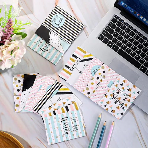 Miniatura 3 de Sherr 36 blocs de notas inspiradores, recuerdos de fiesta, mini diario motivacional, cuaderno de líneas y puntos con purpurina, bloc de notas