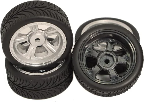 Miniatura 4 de ShareGoo OD 2.55 pulgadas RC 0.472 in hexagonal de plástico llantas y neumáticos de goma para RC 1/10 On-Road Touring Racing Drift Car