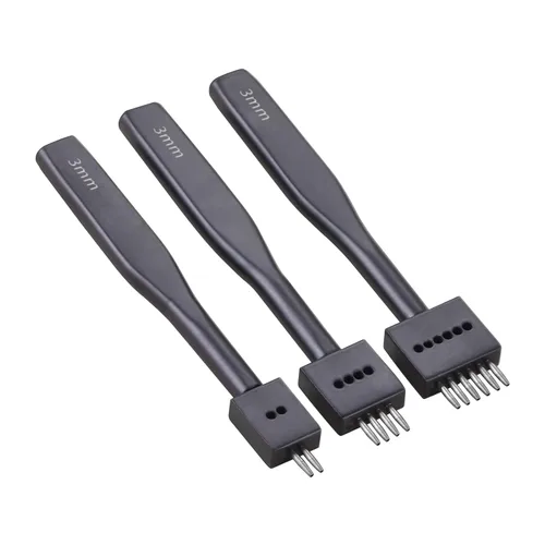 Juego de herramientas para perforar agujeros de cuero, 2/4/6 puntas, kit de cincel de agujero redondo, herramientas profesionales de artesanía en