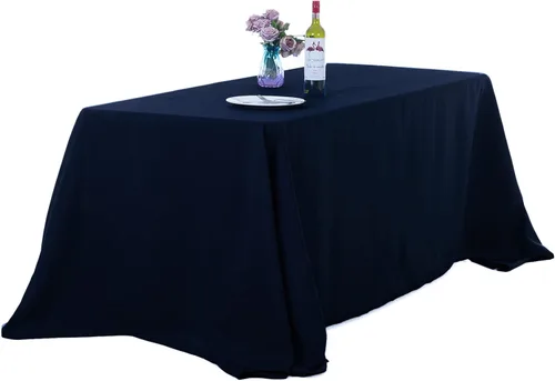 Miniatura 102 de Ascoza Paquete de 2 manteles rectangulares blancos de 60 x 84 pulgadas, tela de poliéster de 4 pies, para bodas, banquetes, restaurantes y fiestas