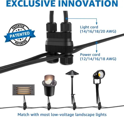 Miniatura 5 de SUNVIE Luces de paso de bajo voltaje, luces LED de escalera para exteriores de 5 W con placa frontal de rejilla horizontal para escalones