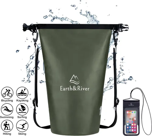 Miniatura 8 de EARTH&RIVER Mochila seca impermeable de alta calidad, extra gruesa, protección para todas las actividades acuáticas y campamentos, bolsa seca ligera