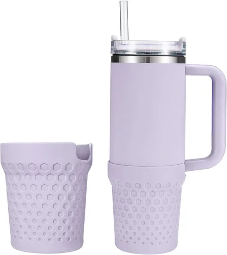 Miniatura 13 de Thxbag Bota de silicona para taza Stanley Cup 30oz / 20oz, funda de protección en color rosa compatible con Stanley H2.0 y Stanley Adventure Cuarzo