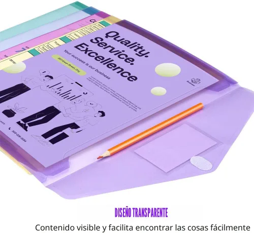 Miniatura 5 de Sooez Paquete de 10 carpetas de archivos, sobres de polietileno transparente, carpetas para documentos, tamaño carta A4 con bolsillo para etiquetas